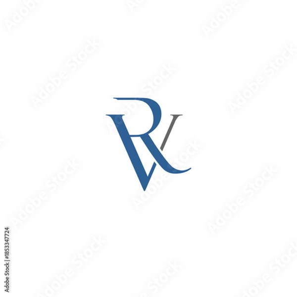 Obraz Initial VR or RV Monogram Logo Design