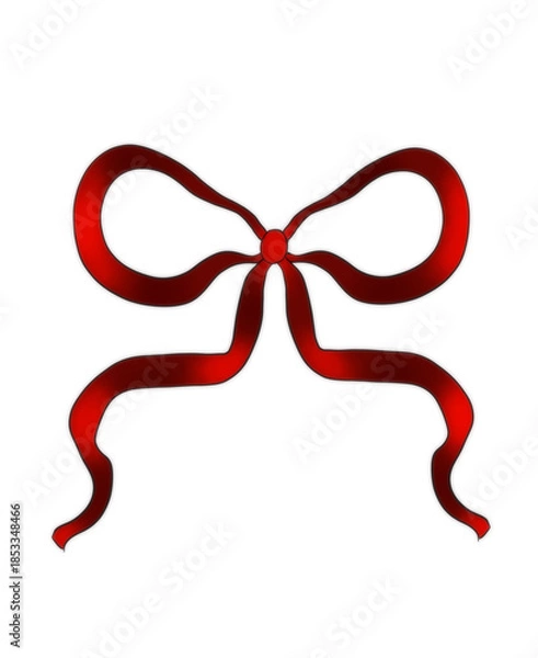 Obraz red bow isolated on white