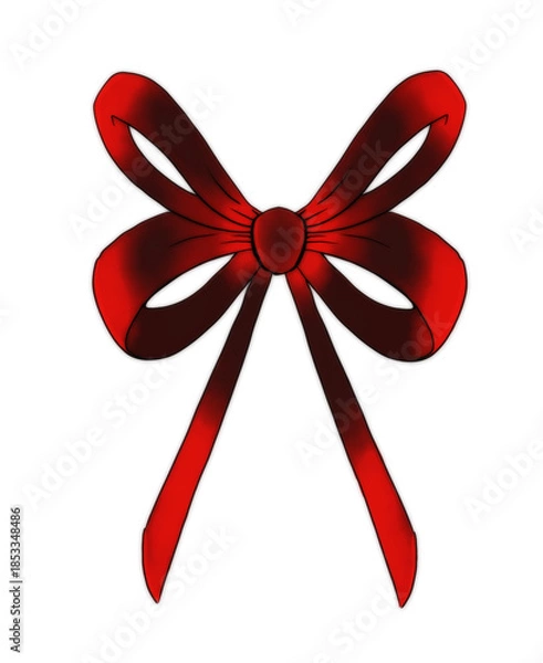 Obraz red bow isolated on white