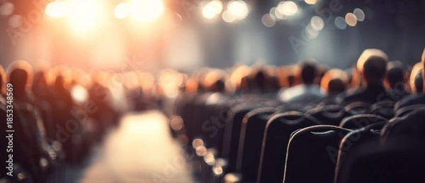 Obraz Audience in theater or convention hall with stage light