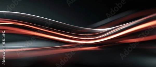 Obraz Abstract flowing lines graphic with light effects on dark background