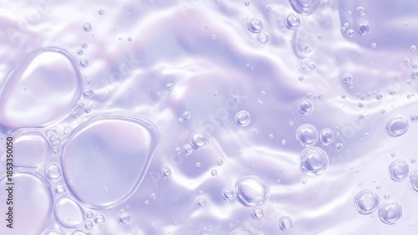 Obraz Iridescent liquid surface with bubbles. AI generated