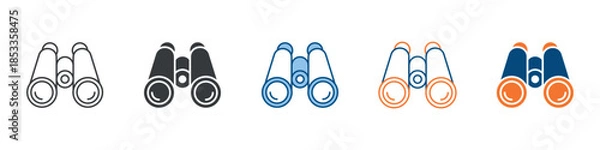 Fototapeta Binoculars Icon Set Multiple Style Collection 