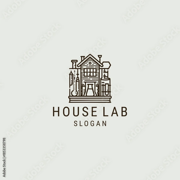 Obraz House lab logo design template vector illustration