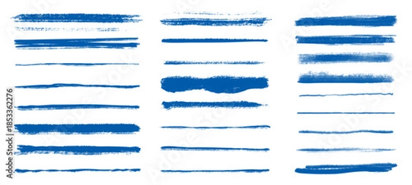 Obraz 様々な線幅のかすれたブルーの線の素材