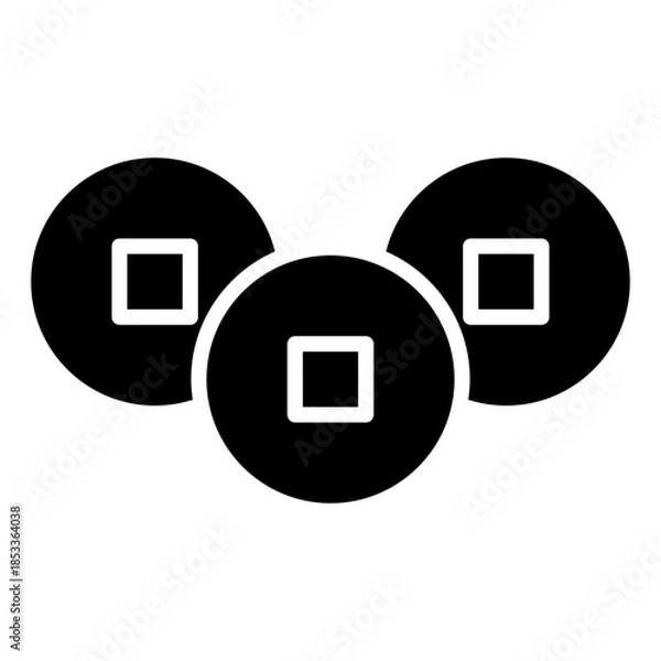 Obraz Coin Solid Icon