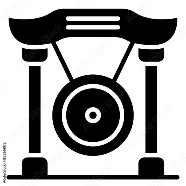 Obraz Traditional Chinese Gong Solid Icon