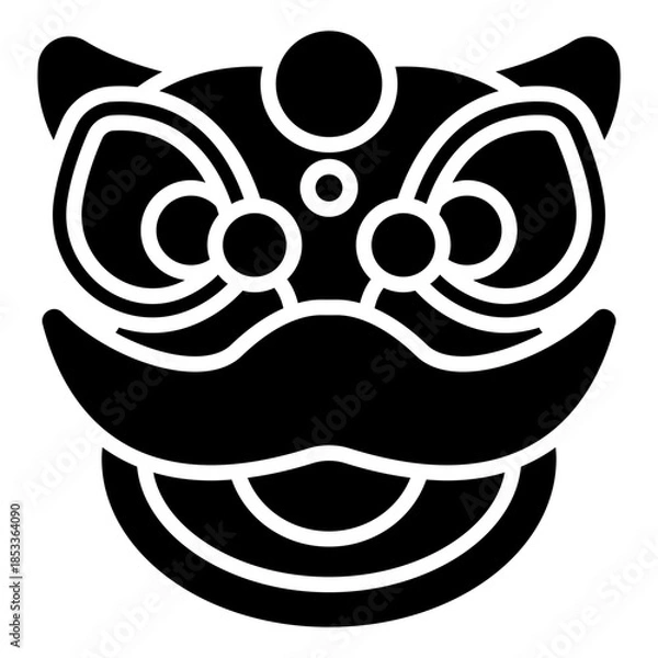 Obraz Lion Dance Head Solid Icon