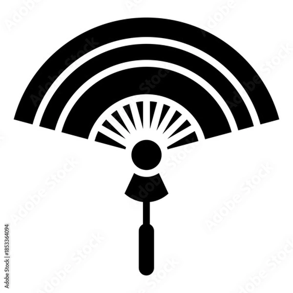 Obraz Chinese Paper Fan Solid Icon