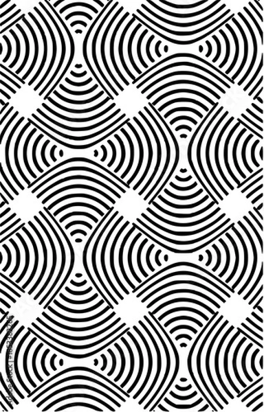 Fototapeta black and white seamless pattern
