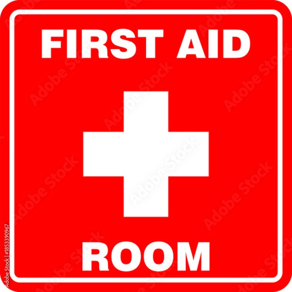 Obraz First Aid Room, sticker information sign vector