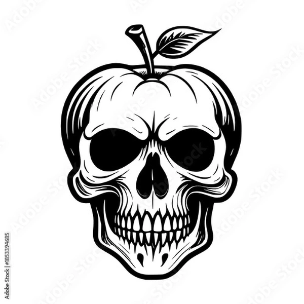 Obraz halloween skull head isolated on white background