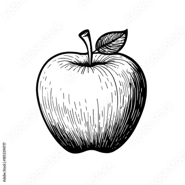 Obraz apple sketch on white illustration