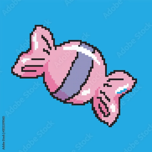 Obraz Candy pixel art, illustration on isolated background.
