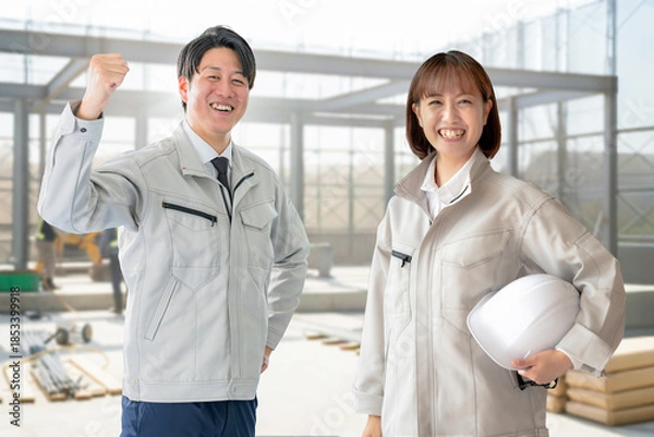 Fototapeta 働く男女