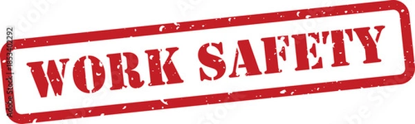 Fototapeta Red work safety stamp