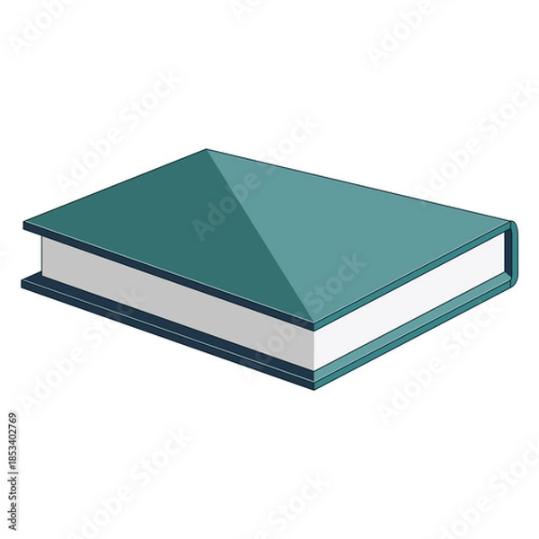 Obraz Flat Closed Teal Book Educational