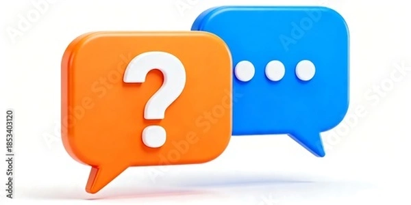 Obraz 3D Chat Bubbles – Question and Answer Communication