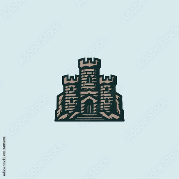Fototapeta Castle Stone Logo Vector