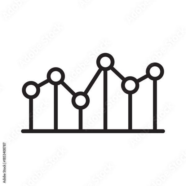 Obraz Scatter plot icon vector design illustration in trendy style