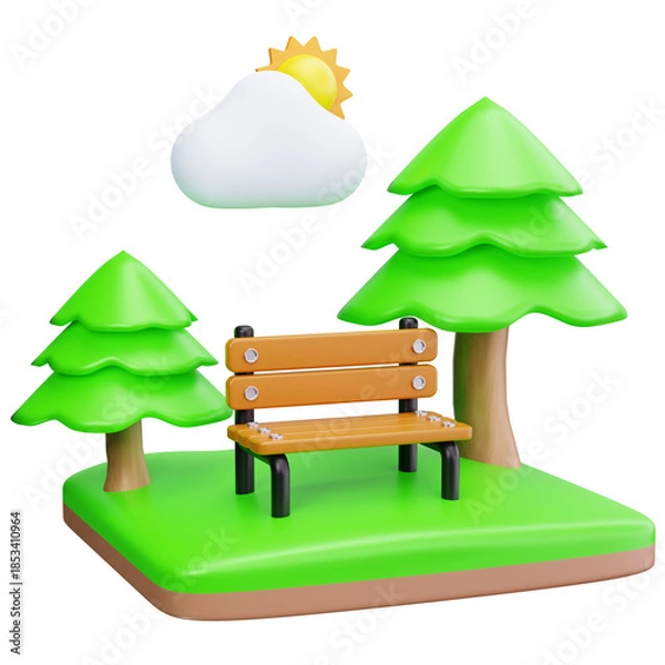 Obraz Nature Park Bench Scene