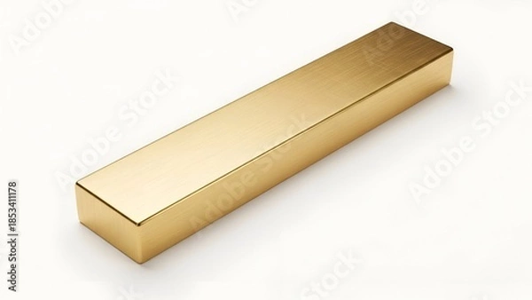 Obraz Isolated gold bar on white background with textured decoration