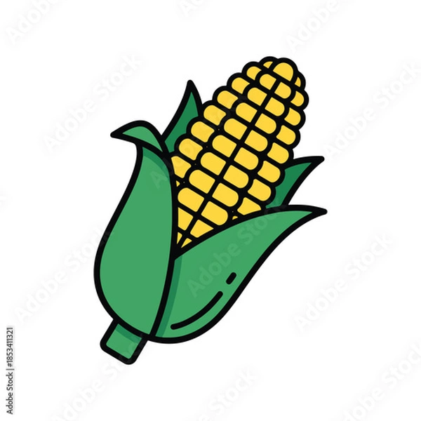 Obraz Corn Maize Icon Vector Illustration