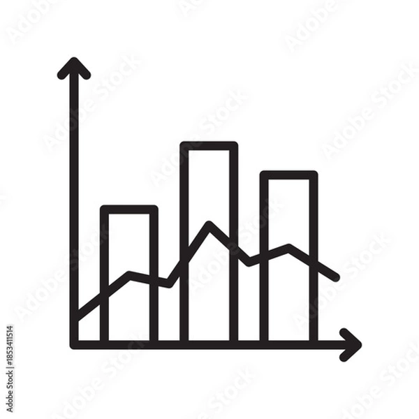 Obraz data visualization icon vector design illustration template with trendy style