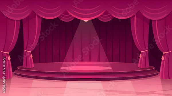 Obraz stage with red curtains