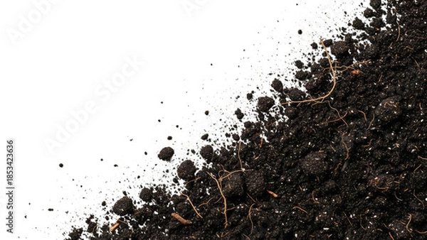 Obraz Dynamic Soil And Roots Texture On Black