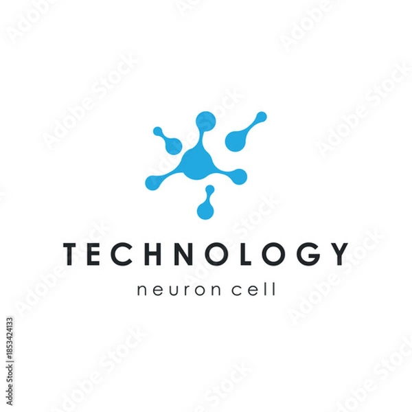 Obraz Clean neuron logo representing intelligence and neural connections