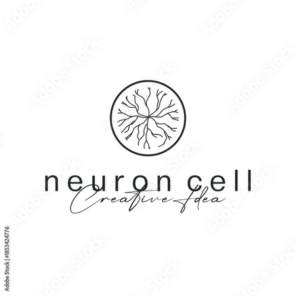 Obraz Elegant neuron logo reflecting intelligence, focus, and creativity