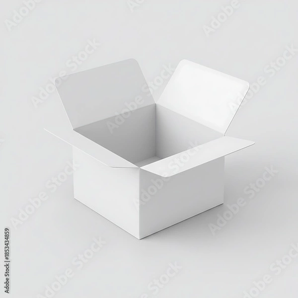 Fototapeta 空虚の立方体、純白の３Dレンダリング