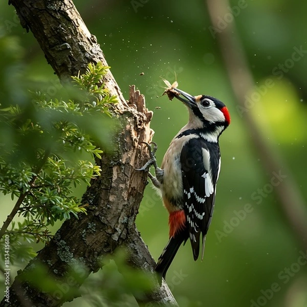 Fototapeta 一瞬の獲物 森の宝石