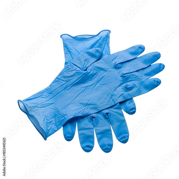 Fototapeta [Generative AI] 파란색 일회용 의료용 장갑