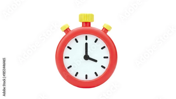 Obraz Red Stopwatch Timing Time on White Background