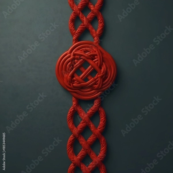 Obraz Chinese knot vector style, modern minimal, empty space for text