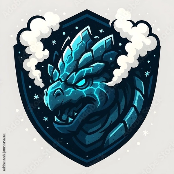 Obraz Dragonturtle Glacier Forge Esports Mascot Logo Vector