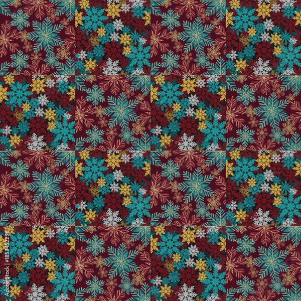 Obraz カラフルな雪の結晶