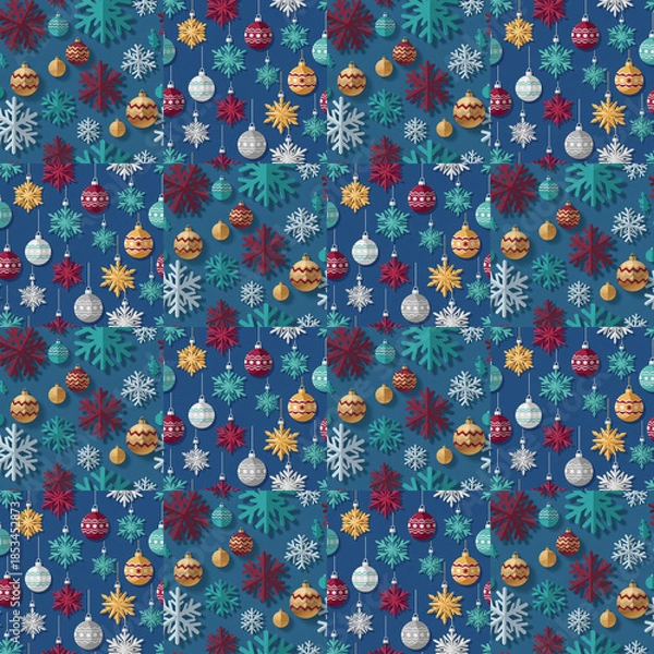 Obraz クリスマスオーナメントの模様3