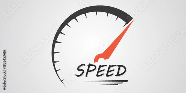 Obraz Speed, vector logo racing event, with the main elements of the modification speedometer