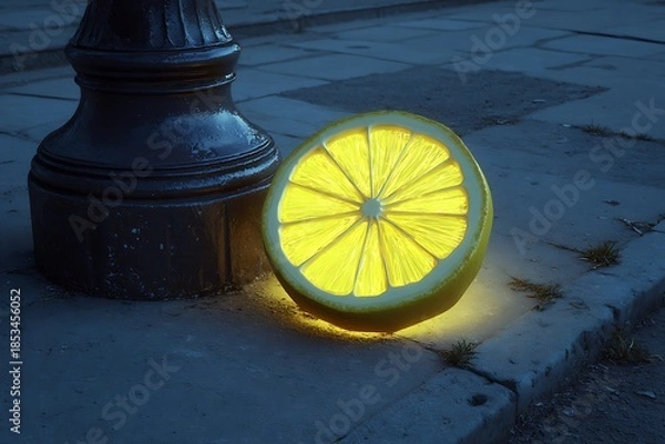 Obraz water drops on a lemon