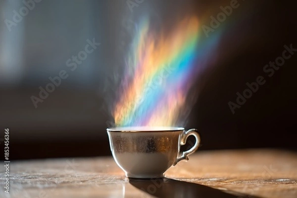 Obraz a small rainbow arching out of cup