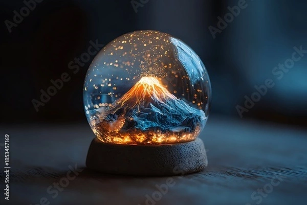 Obraz volcano in the globe