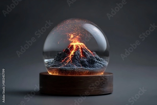 Obraz volcano in the globe
