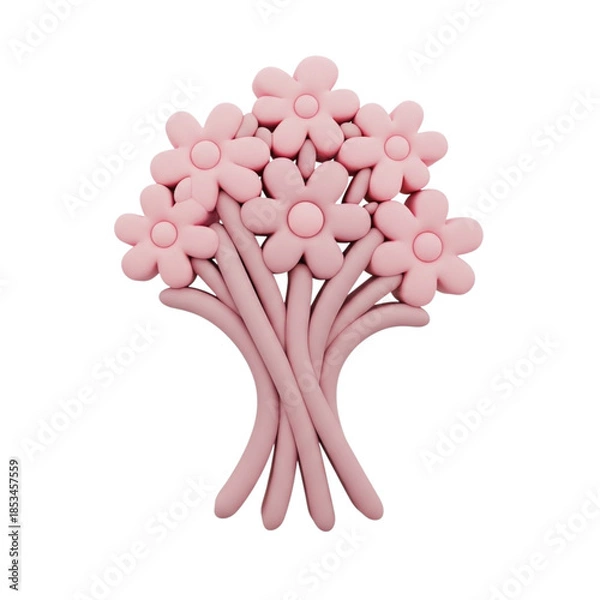 Obraz Delicate pink bouquet isolated on transparent background
