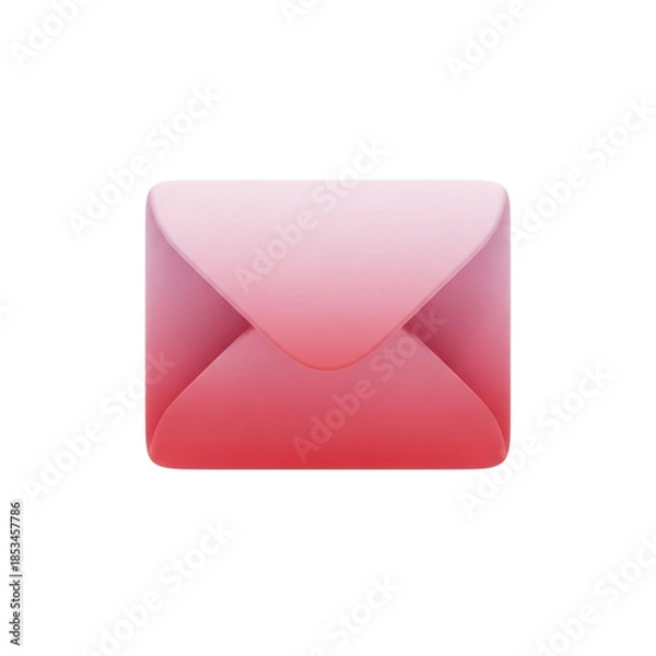 Obraz Pink envelope icon isolated on transparent background