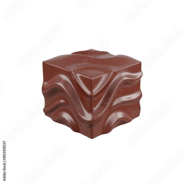 Obraz Smooth red cube isolated on transparent background