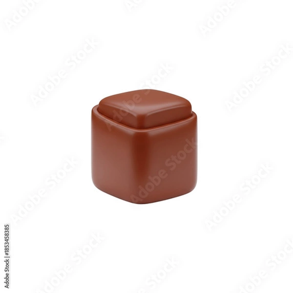Obraz Brown cube object isolated on transparent background