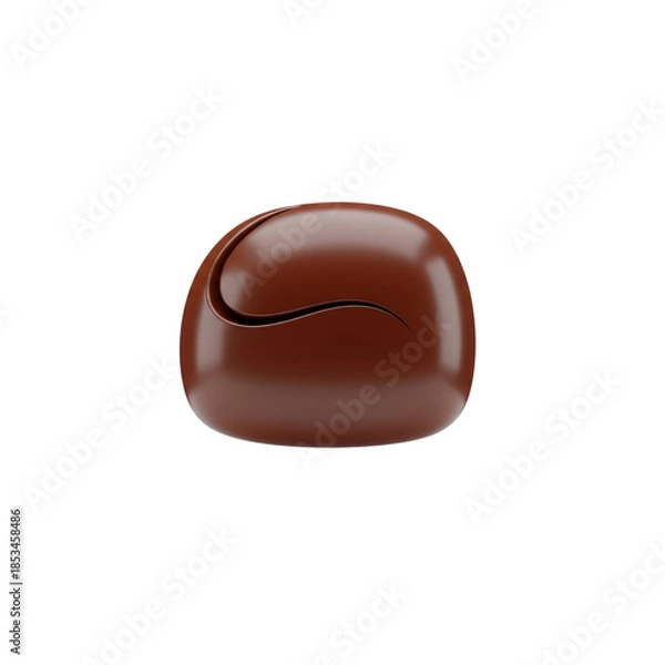 Obraz Single dark chocolate truffle isolated on transparent background